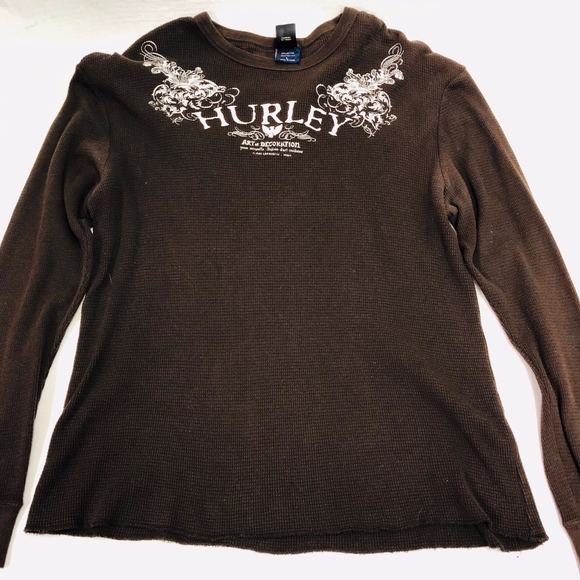 Hurley Other - Hurley Mens Waffle Knit Brown Long Sleeve T Size L